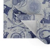 Pirates Of The Seven Seas Pattern Blue Medium Scale