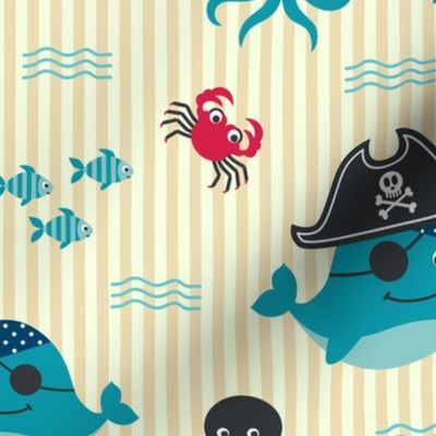 Pirates in the sea Kids Wallpaper