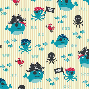 Pirates in the sea Kids Wallpaper