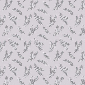 Winter pine branches light gray