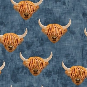 Highland cattle - highlander cow -  blue - LAD19