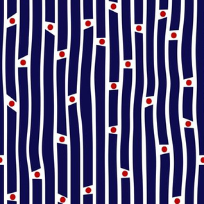 Navy w Red Sea Scoot Stripes