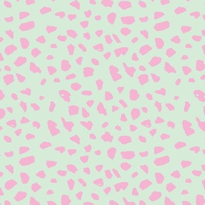 Pastel love brush spots and ink dots hand drawn modern animal print furs  illustration pattern scandinavian style pattern in soft mint green pink
