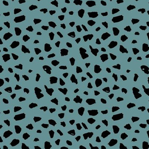 Pastel love brush spots and ink dots hand drawn modern animal print furs  illustration pattern scandinavian style pattern in blue and black winter