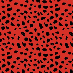 Pastel love brush spots and ink dots hand drawn modern animal print furs  illustration pattern scandinavian style pattern in red black