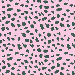 Pastel love brush spots and ink dots hand drawn modern animal print furs  illustration pattern scandinavian style pattern in soft pink emerald green