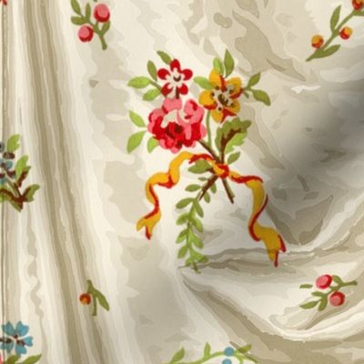 Belvedere Floral Ditsy ~ Trompe l'Oeil Drapery  