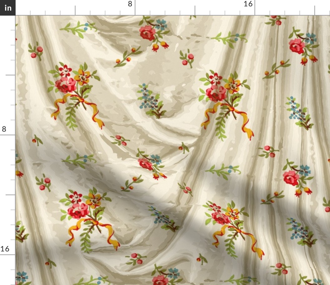 Belvedere Floral Ditsy ~ Trompe l'Oeil Drapery  