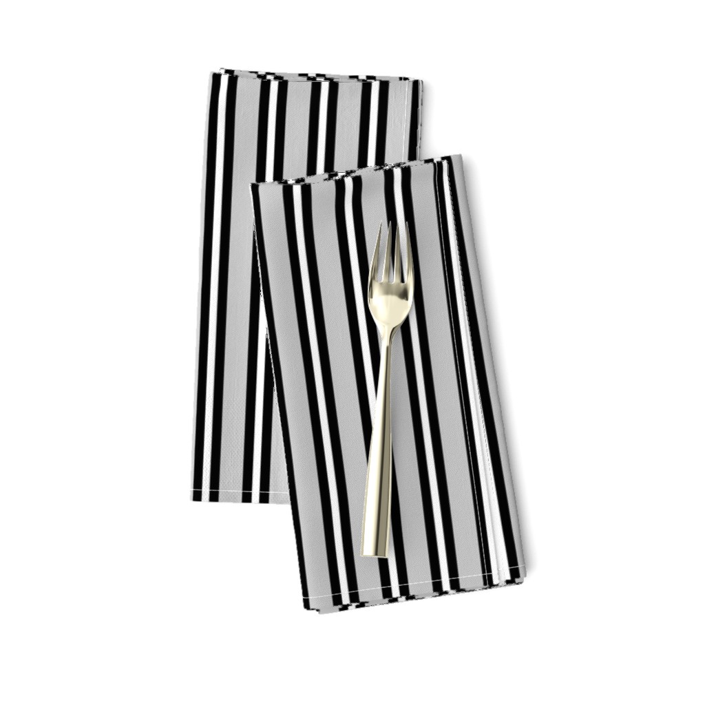 Medium Black and White Stripes on Grey