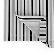 Medium Black and Grey Stripes on White