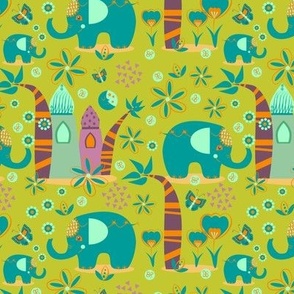 Indian elephants / Lime Green