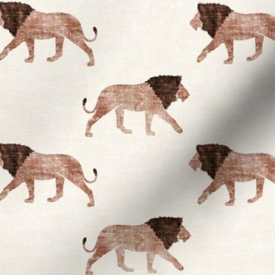  lions on cream - walking lions - LAD19