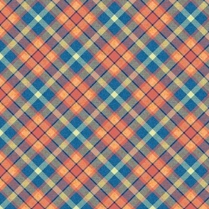 Colonial Blue and Peach Apple Plaid