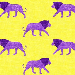  lions on yellow - walking lions - LAD19