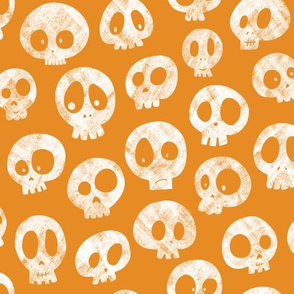 Halloween Skulls on orange