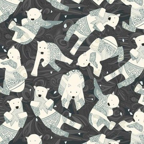 arctic polar bears charcoal teeny tiny