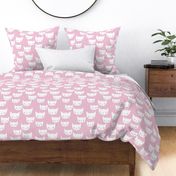 Sweet kitty kawaii cats smiling sleepy cat design in summer soft pink baby nursery girls