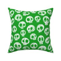 Halloween Skulls on Green