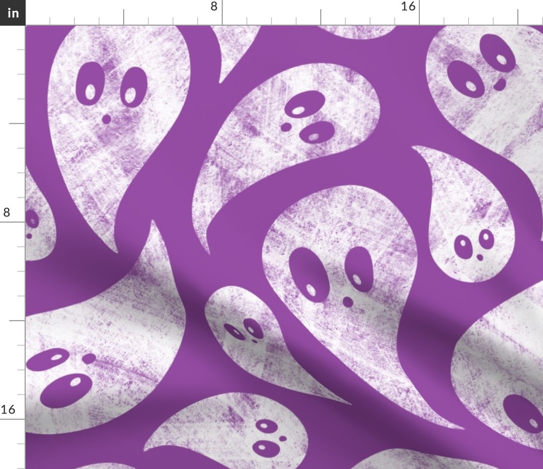 Spooky Ghosts on Purple - extra large scale