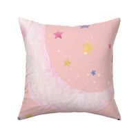 42x36" pink love you to the moon and back stars and sleeping moon