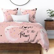 42x36" pink love you to the moon and back stars and sleeping moon