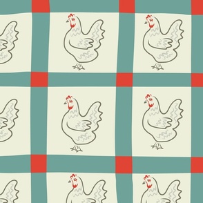 Retro Gingham Roosters-Dave’s Diner Palette