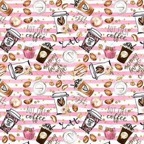 Latte Coffee Pink stripe mocha