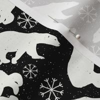 Polar Bears (black) Winter Snowflakes