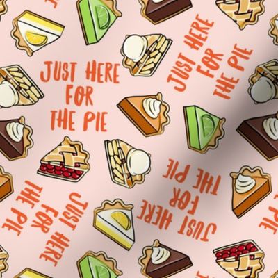 (1.5" scale) Just here for the pie - thanksgiving day desserts - pie slice - pink - LAD19BS