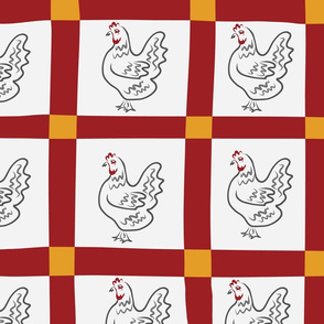  Gingham and Roosters