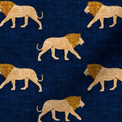  lions on navy - walking lions - LAD19