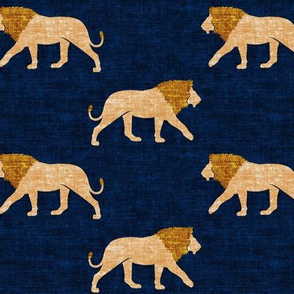  lions on navy - walking lions - LAD19