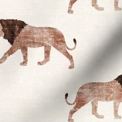  (jumbo scale) lions on cream - walking lions - LAD19