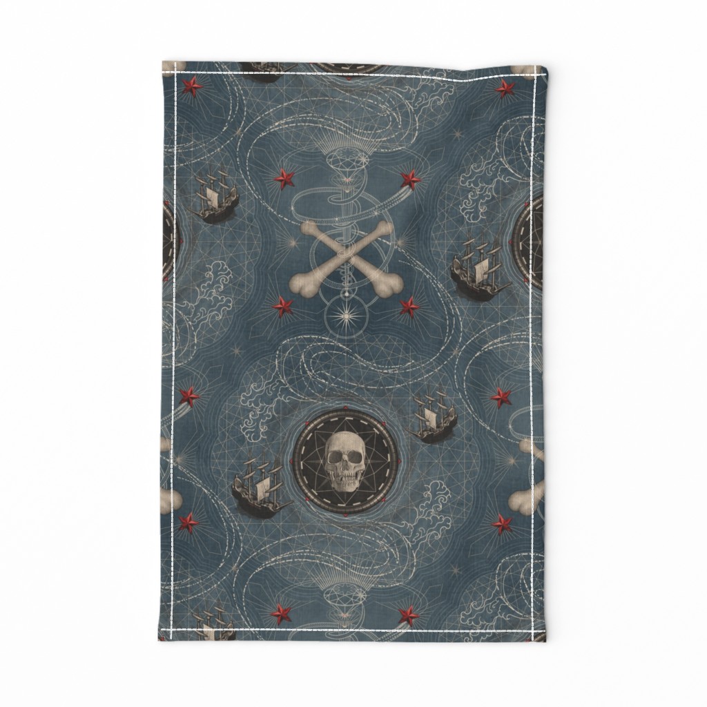 ★ PIRATES ★ Vintage Denim, Large Scale / Collection : Sailing the Seven Seas – Nautical Prints