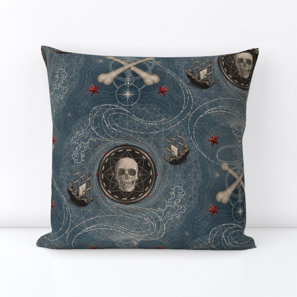 ★ PIRATES ★ Vintage Denim, Large Scale / Collection : Sailing the Seven Seas – Nautical Prints