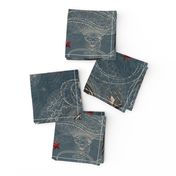 ★ PIRATES ★ Vintage Denim, Large Scale / Collection : Sailing the Seven Seas – Nautical Prints