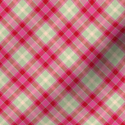 Cherry Pink and Mint Apple Plaid
