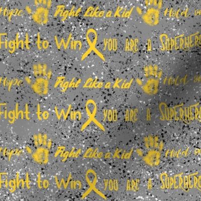 fight like a kid - childhood cancer awareness on  textured grey