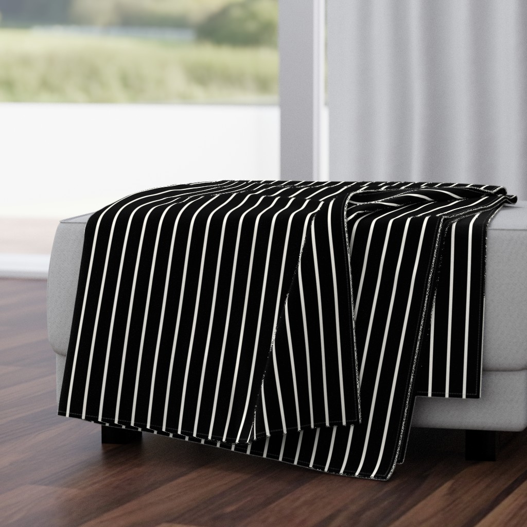 Medium White Stripes on Black