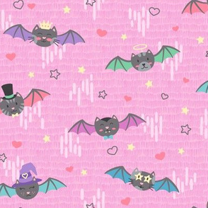 Cute & Colorful CatBats on Pink