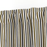 Medium Dark Olive, Black Stripes on White