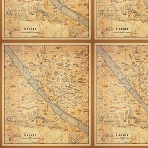 Florence map - antique, tiny