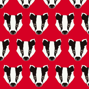 Bart the badger on red - large scale