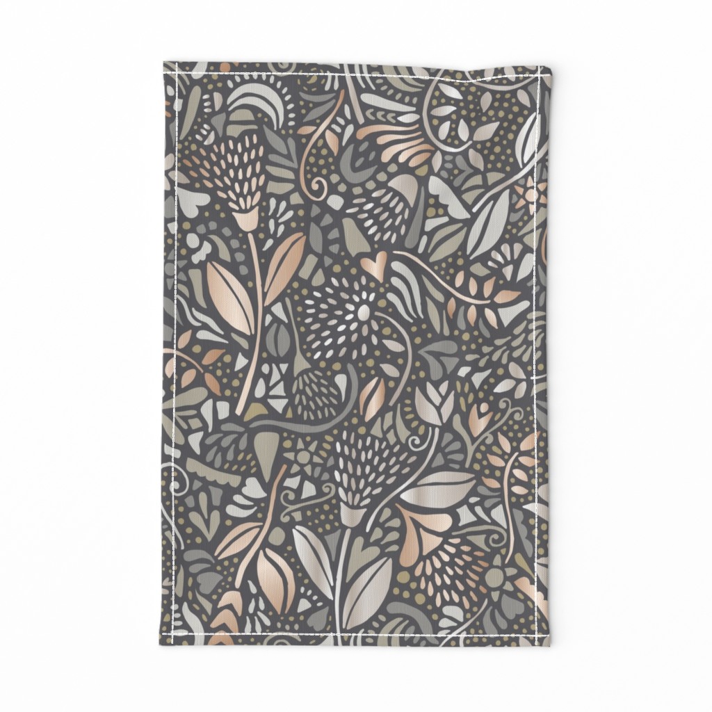 neutral bohemian flowers - large scale