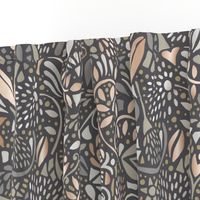 neutral bohemian flowers - large scale