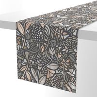 neutral bohemian flowers - large scale