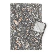 neutral bohemian flowers - large scale