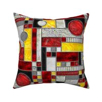 Stained Glass Window Color Blocking ~ Red Yellow Black