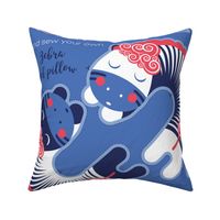 Cut and sew your own zebra neck pillow // red blue white and marine 