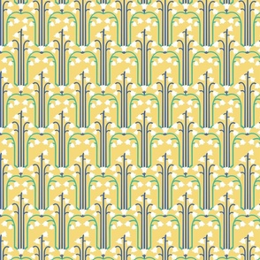 Lily of the valley/art deco/ yellow